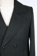Dark Green Double Brest Woollen Long Coat - Image 3