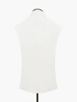 Beige Structured Waistcoat With Golden Buttons - Sartoria - Image 2