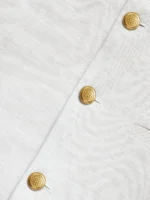 Beige Structured Waistcoat With Golden Buttons - Sartoria - Image 5