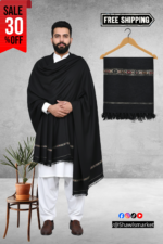 Black Plain 100% Acrylic Men Shawl