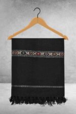 Black Plain 100% Acrylic Men Shawl - Image 2