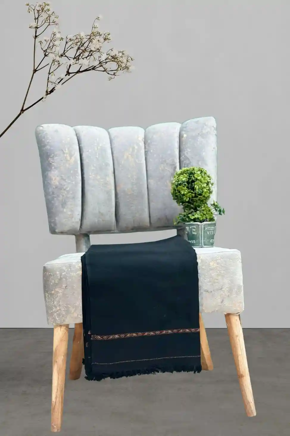 Black-Woolen-Men-Shawl.webp Black Woolen Men Shawl / سیاہ اونی مردوں کی شال - Image 1