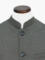 Brown Houndstooth Structured Waistcoat