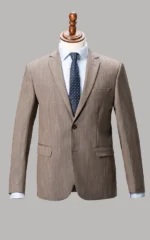 SLIM FIT 2 PIECE SUIT BROWN - Image 4