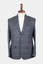 Dark Grey Checkered Formal Coat
