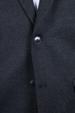 Black Textured Formal Coat - Image 3