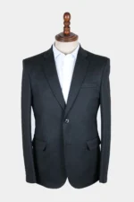 Black Textured Formal Coat