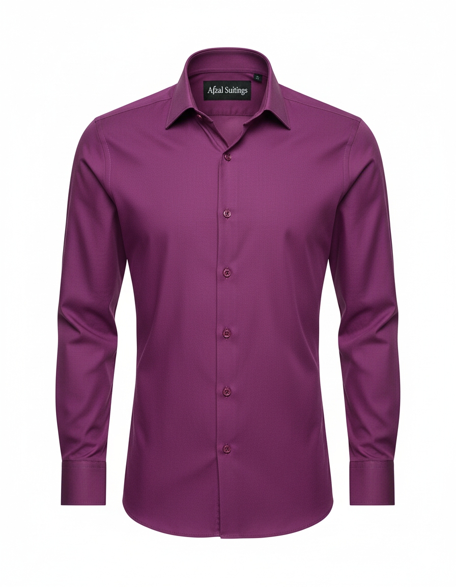 FS1644-1RF Violet Plain Classic Fit Shirt - Image 1