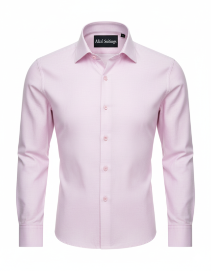 Pink Plain Smart Fit Linen Shirt