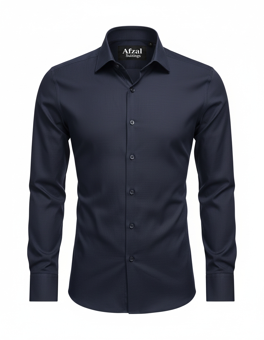 FSK45SH D Navy Plain Smart Fit Shirt - Image 1