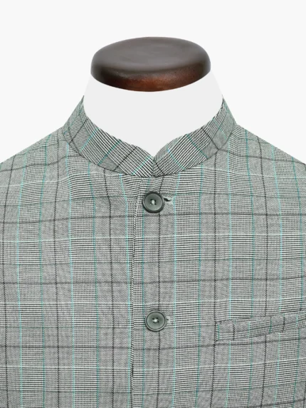 Grey Windowpane Checkered Waistcoat