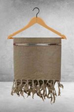 L Brown Plain 100% Wool Men Shawl - Image 2