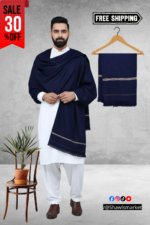 Navy Plain 100% Acrylic Men Shawl