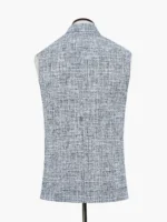 Navy Blue & White Structured Waistcoat - Image 2