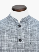 Navy Blue & White Structured Waistcoat