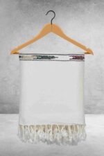 Off White Plain 100% Acrylic Men Shawl - Image 2