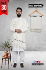 Off White Plain 100% Acrylic Men Shawl