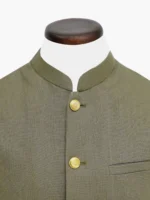 Olive Green Linen Structured Waistcoat - Image 2