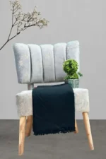 Plain Black  Men's  Wool Shawl