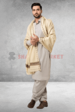 Pure Woolen Off-White/Cream Shawl - Image 3