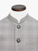Sand Brown Checkered Formal Waistcoat - Image 3