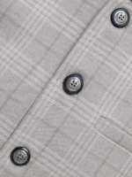 Sand Brown Checkered Formal Waistcoat - Image 4
