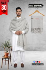 Stone Plain Wool Blend Men Shawl